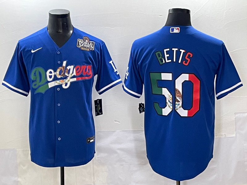 Men 2025 Los Angeles Dodgers #50 Betts Blue Nike 2025 MLB All Star Jersey style 025